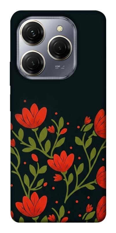 Чехол itsPrint Червоний цвіт для TECNO Spark 20 Pro, love ukraine, купить оптом с доставкой