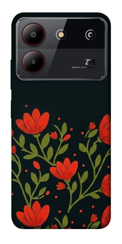 Чохол itsPrint Червоний цвіт для ZTE Blade A54 4G, love ukraine, купити оптом з доставкою