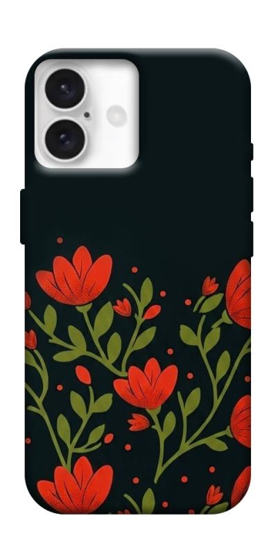 Чехол itsPrint Червоний цвіт для Apple iPhone 16 (6.1"), love ukraine, купить оптом с доставкой