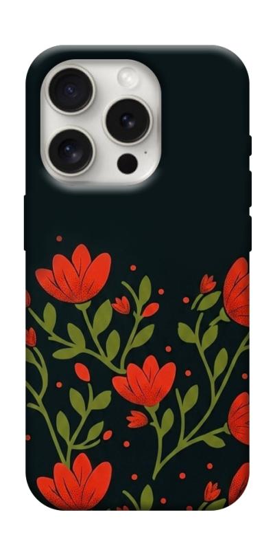 Чехол itsPrint Червоний цвіт для Apple iPhone 16 Pro (6.3"), love ukraine, купить оптом с доставкой