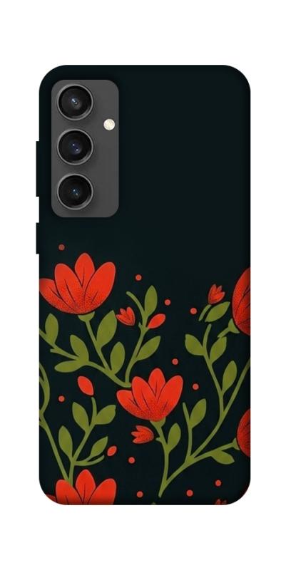 Чехол itsPrint Червоний цвіт для Samsung Galaxy S24 FE, love ukraine, купить оптом с доставкой