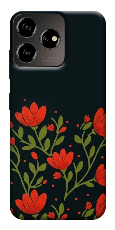 Чохол itsPrint Червоний цвіт для ZTE Blade V50 Desing 4G, love ukraine, купити оптом з доставкою