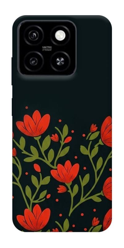 Чехол itsPrint Червоний цвіт для ZTE Blade A55 4G, love ukraine, купить оптом с доставкой
