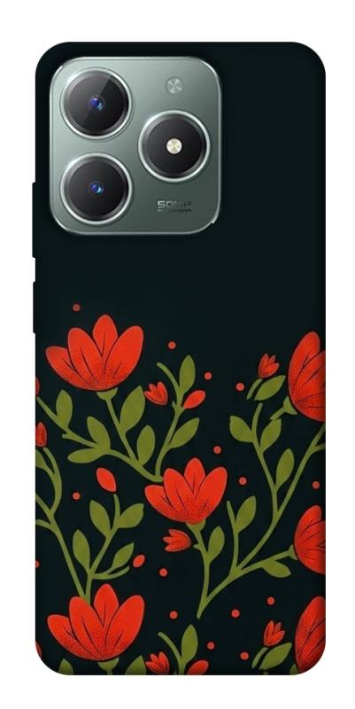 Чохол itsPrint Червоний цвіт для Realme C61 4G, love ukraine, купити оптом з доставкою