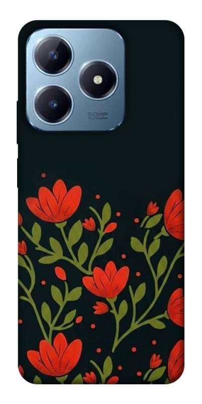 Чохол itsPrint Червоний цвіт для Realme C63 4G, love ukraine, купити оптом з доставкою