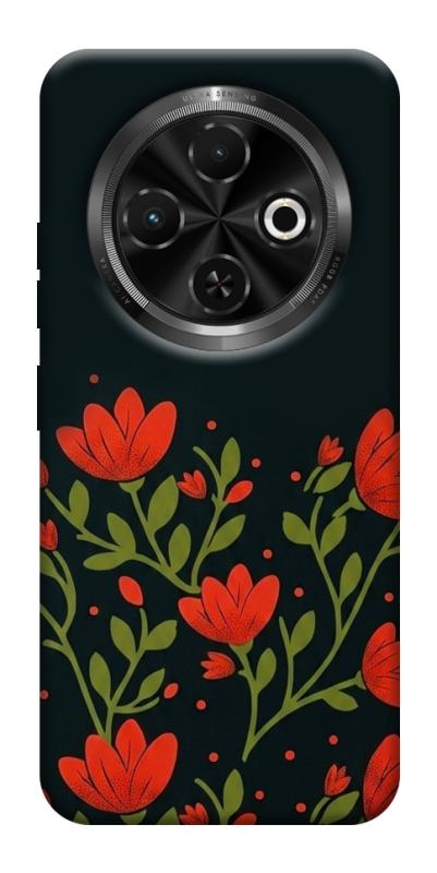 Чехол itsPrint Червоний цвіт для TECNO Spark 30C, love ukraine, купить оптом с доставкой