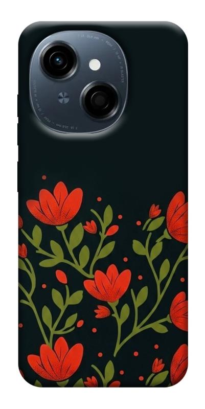 Чохол itsPrint Червоний цвіт для TECNO Spark Go 1, love ukraine, купити оптом з доставкою