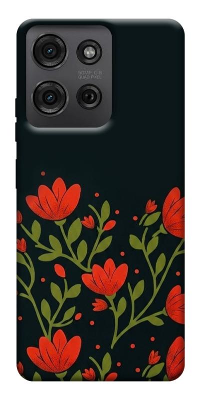 Чехол itsPrint Червоний цвіт для Motorola Moto G75 5G, love ukraine, купить оптом с доставкой