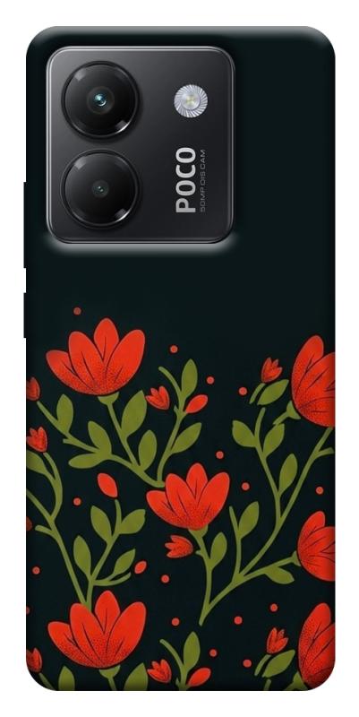 Чехол itsPrint Червоний цвіт для Xiaomi Poco M7 Pro 5G, love ukraine, купить оптом с доставкой