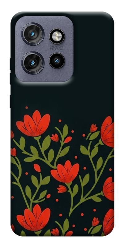 Чехол itsPrint Червоний цвіт для Motorola Edge 50 Neo, love ukraine, купить оптом с доставкой