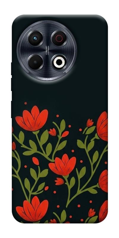 Чохол itsPrint Червоний цвіт для TECNO Spark 30 Pro (KL7), love ukraine, купити оптом з доставкою
