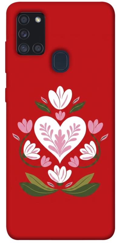 Чехол itsPrint Квітуче серце для Samsung Galaxy A21s, love ukraine, купить оптом с доставкой