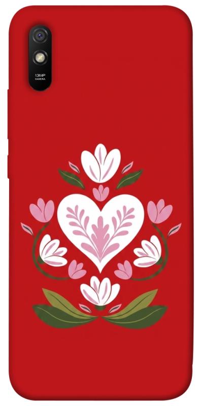 Чохол itsPrint Квітуче серце для Xiaomi Redmi 9A, love ukraine, купити оптом з доставкою