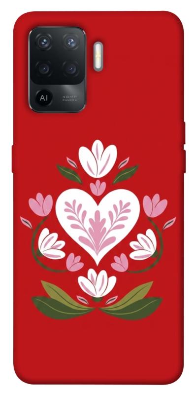 Чохол itsPrint Квітуче серце для Oppo Reno 5 Lite, love ukraine, купити оптом з доставкою