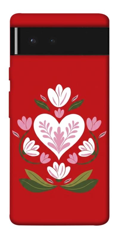 Чохол itsPrint Квітуче серце для Google Pixel 6, love ukraine, купити оптом з доставкою