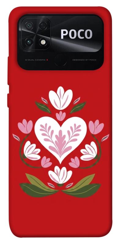 Чохол itsPrint Квітуче серце для Xiaomi Poco C40, love ukraine, купити оптом з доставкою