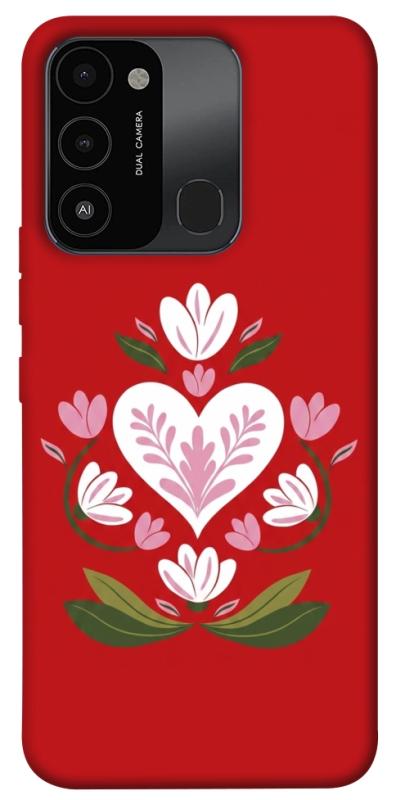 Чохол itsPrint Квітуче серце для Tecno Spark Go 2022 (KG5m), love ukraine, купити оптом з доставкою