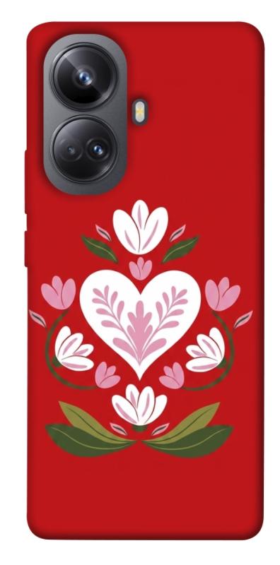 Чехол itsPrint Квітуче серце для Realme 10 Pro+, love ukraine, купить оптом с доставкой