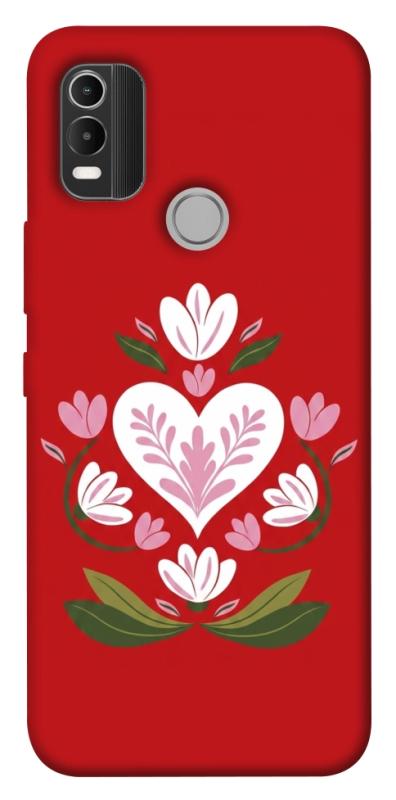 Чехол itsPrint Квітуче серце для Nokia C21 Plus, love ukraine, купить оптом с доставкой