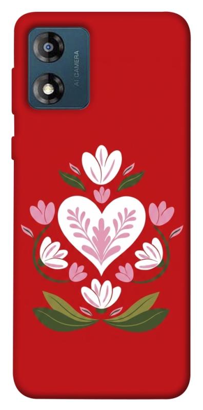Чохол itsPrint Квітуче серце для Motorola Moto E13, love ukraine, купити оптом з доставкою