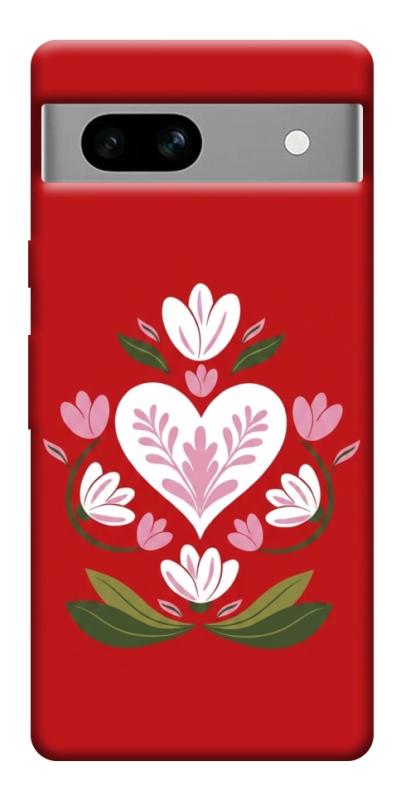 Чохол itsPrint Квітуче серце для Google Pixel 7a, love ukraine, купити оптом з доставкою