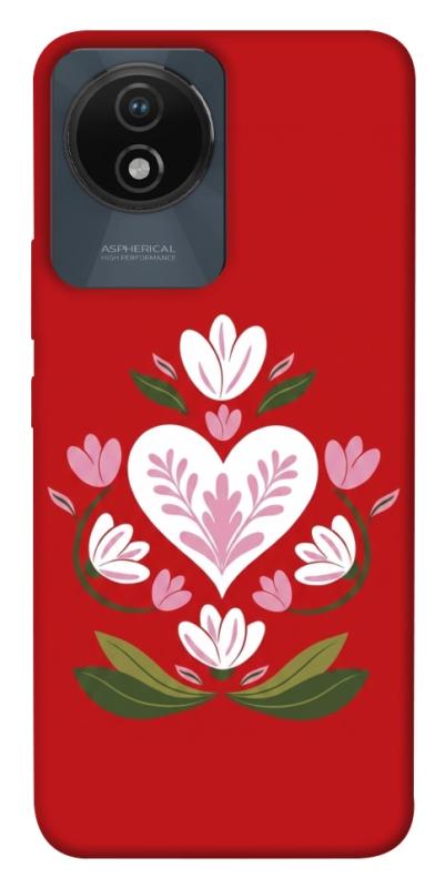 Чохол itsPrint Квітуче серце для Vivo Y02, love ukraine, купити оптом з доставкою
