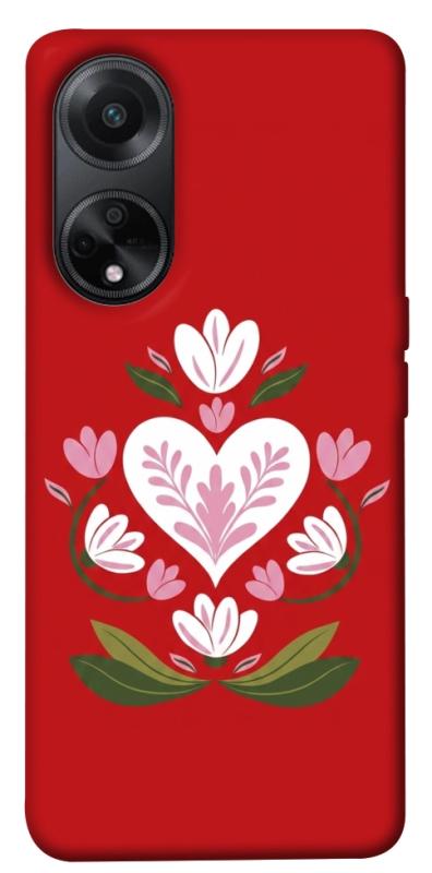 Чохол itsPrint Квітуче серце для Oppo A58 4G, love ukraine, купити оптом з доставкою