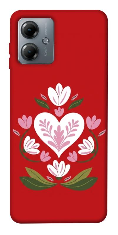 Чохол itsPrint Квітуче серце для Motorola Moto G14, love ukraine, купити оптом з доставкою