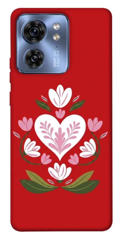 Чохол itsPrint Квітуче серце для Motorola Edge 40, love ukraine, купити оптом з доставкою