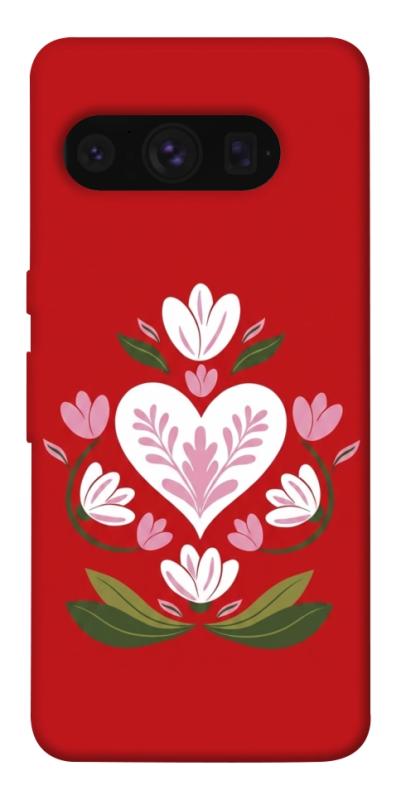 Чохол itsPrint Квітуче серце для Google Pixel 8 Pro, love ukraine, купити оптом з доставкою