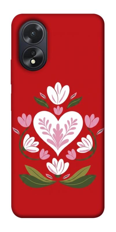 Чохол itsPrint Квітуче серце для Oppo A38, love ukraine, купити оптом з доставкою