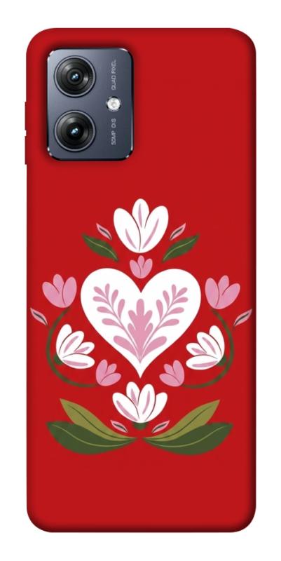 Чохол itsPrint Квітуче серце для Motorola Moto G54, love ukraine, купити оптом з доставкою