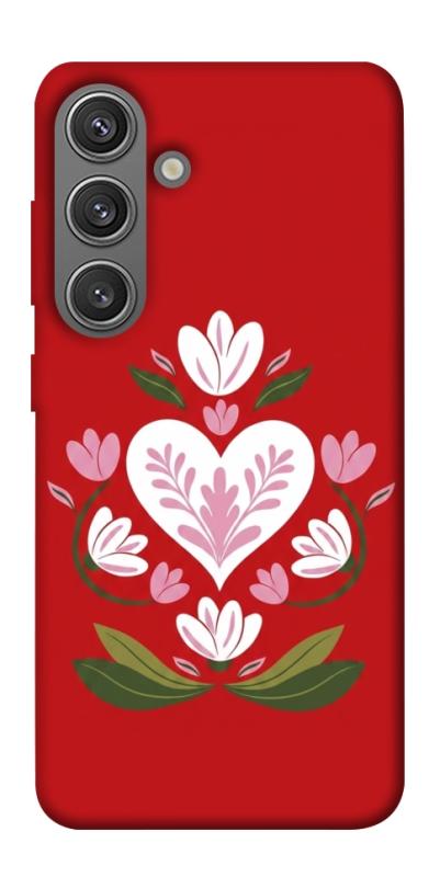 Чехол itsPrint Квітуче серце для Samsung Galaxy S24+, love ukraine, купить оптом с доставкой