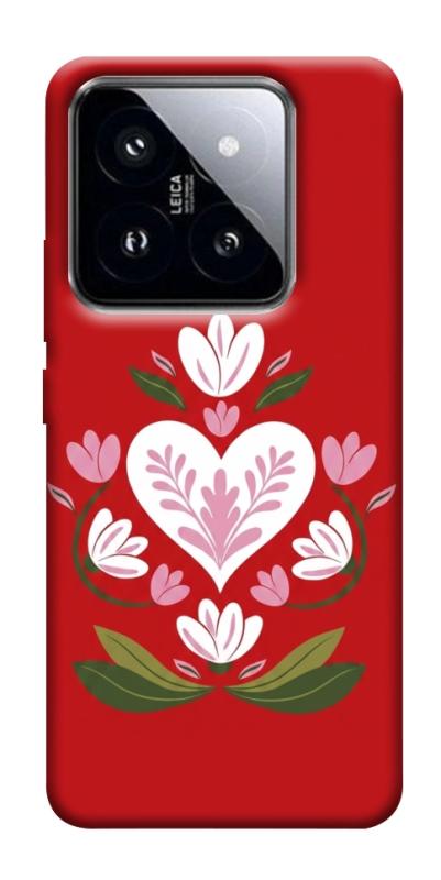 Чехол itsPrint Квітуче серце для Xiaomi 14 Pro, love ukraine, купить оптом с доставкой