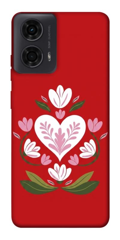 Чохол itsPrint Квітуче серце для Motorola Moto G24, love ukraine, купити оптом з доставкою