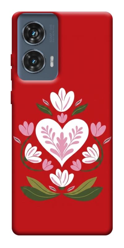 Чохол itsPrint Квітуче серце для Motorola Edge 50 Fusion, love ukraine, купити оптом з доставкою