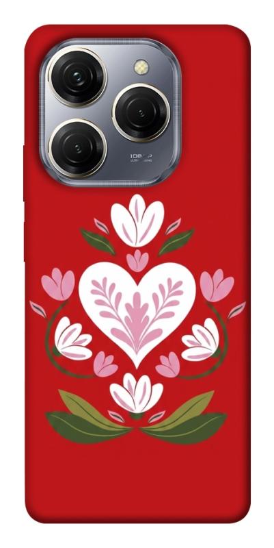 Чехол itsPrint Квітуче серце для TECNO Spark 20 Pro, love ukraine, купить оптом с доставкой