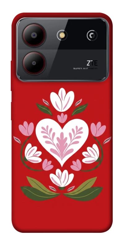 Чохол itsPrint Квітуче серце для ZTE Blade A54 4G, love ukraine, купити оптом з доставкою