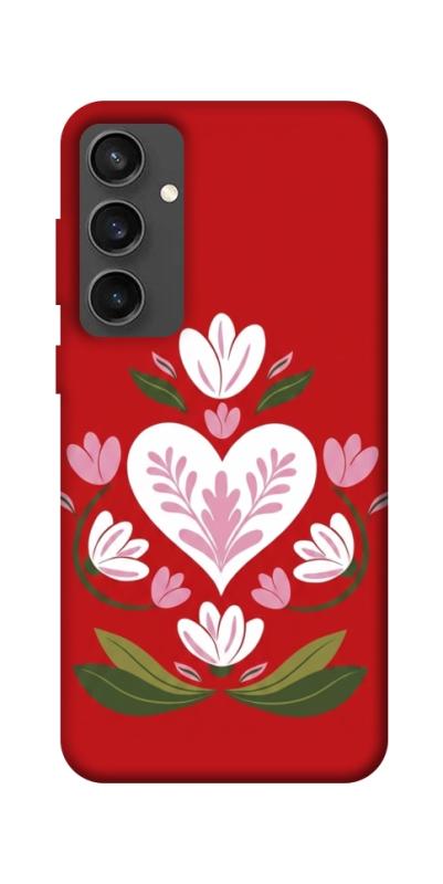 Чехол itsPrint Квітуче серце для Samsung Galaxy S24 FE, love ukraine, купить оптом с доставкой