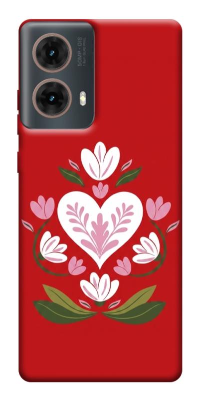 Чохол itsPrint Квітуче серце для Motorola Moto G85, love ukraine, купити оптом з доставкою