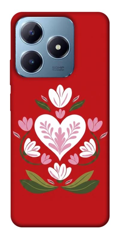 Чохол itsPrint Квітуче серце для Realme C63 4G, love ukraine, купити оптом з доставкою