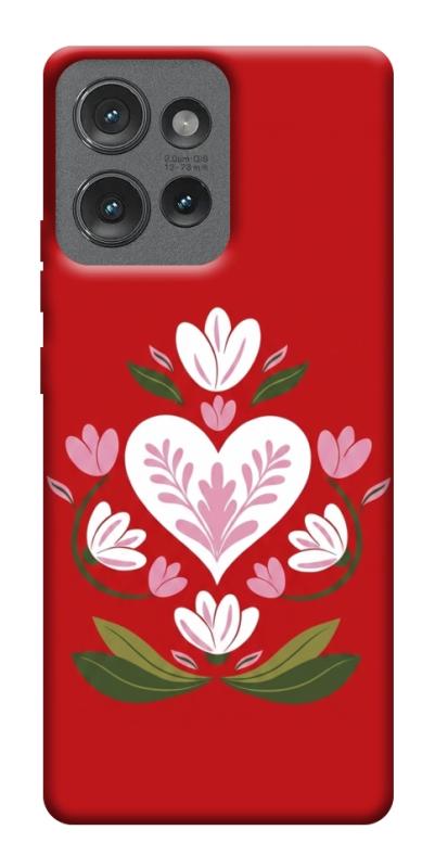 Чохол itsPrint Квітуче серце для Motorola Edge 50, love ukraine, купити оптом з доставкою