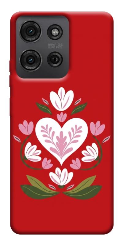 Чохол itsPrint Квітуче серце для Motorola Moto G75 5G, love ukraine, купити оптом з доставкою