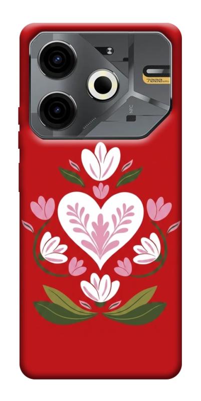 Чохол itsPrint Квітуче серце для TECNO Pova 6 Neo (LI6), love ukraine, купити оптом з доставкою