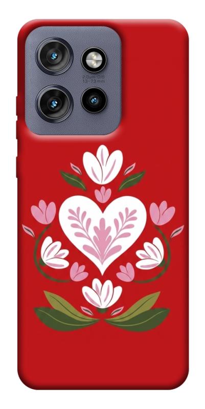 Чохол itsPrint Квітуче серце для Motorola Edge 50 Neo, love ukraine, купити оптом з доставкою