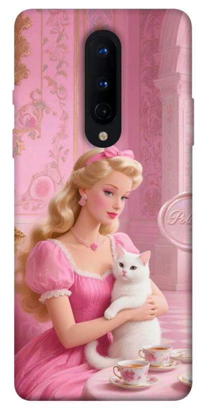 Чохол itsPrint Barbie with cat для OnePlus 8, дитячі, купити оптом з доставкою