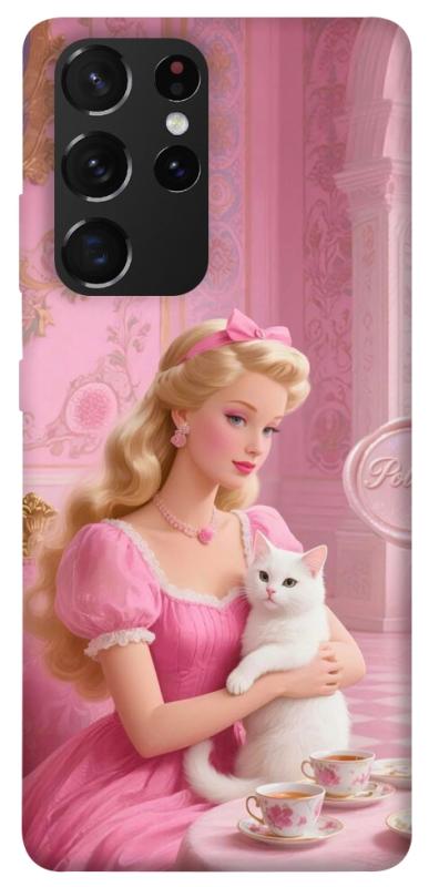 Чохол itsPrint Barbie with cat для Samsung Galaxy S21 Ultra, дитячі, купити оптом з доставкою