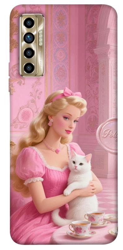 Чохол itsPrint Barbie with cat для TECNO Camon 17P, дитячі, купити оптом з доставкою