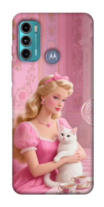 Чехол itsPrint Barbie with cat для Motorola Moto G60, детские, купить оптом с доставкой