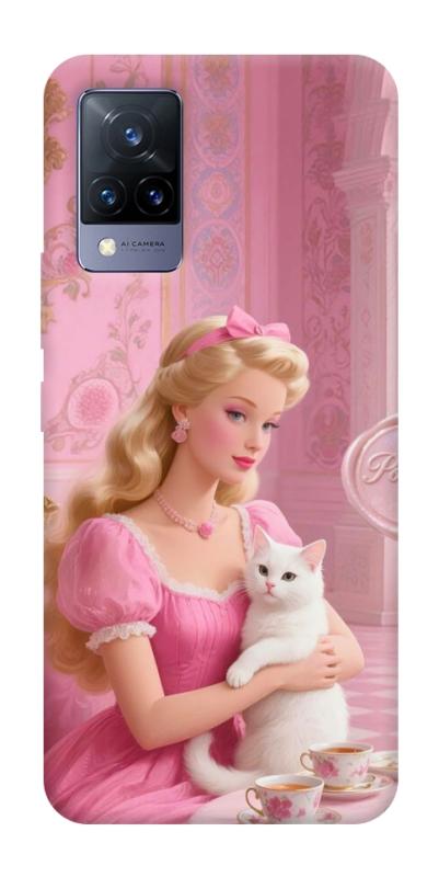 Чохол itsPrint Barbie with cat для Vivo V21, дитячі, купити оптом з доставкою
